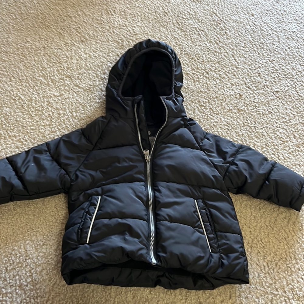Black puffer coat unisex toddler winter coat